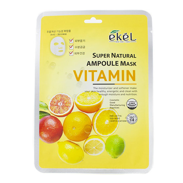 Ekel Тканевая маска для лица Vitamin с витаминами Тонизирующая