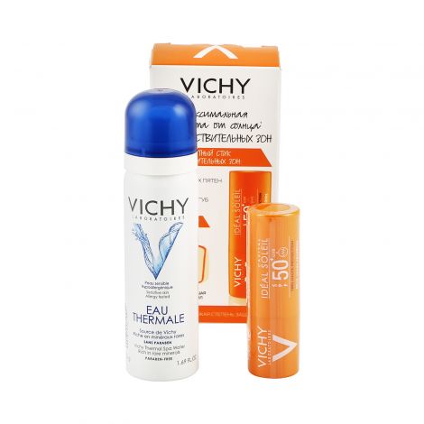 Vichy Набор Стик солнцезащитный для чувствительных зон кожи и губ SPF 50+ Capital Ideal Soleil + Термальная вода 