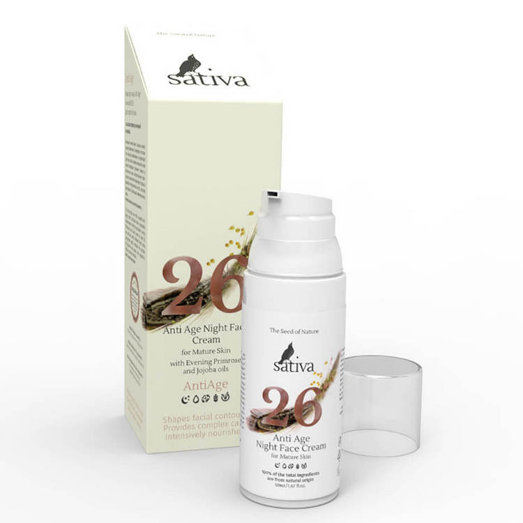 Sativa Крем для лица AntiAge ночной №26  для зрелой кожи