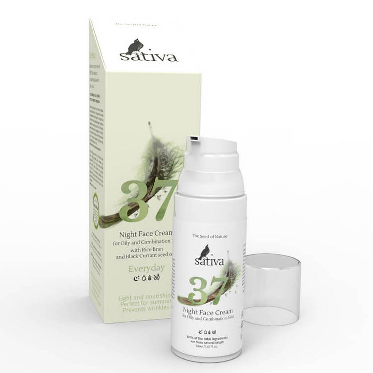 Sativa Крем для лица ночной №37 для жирного и комбинированного типа кожи