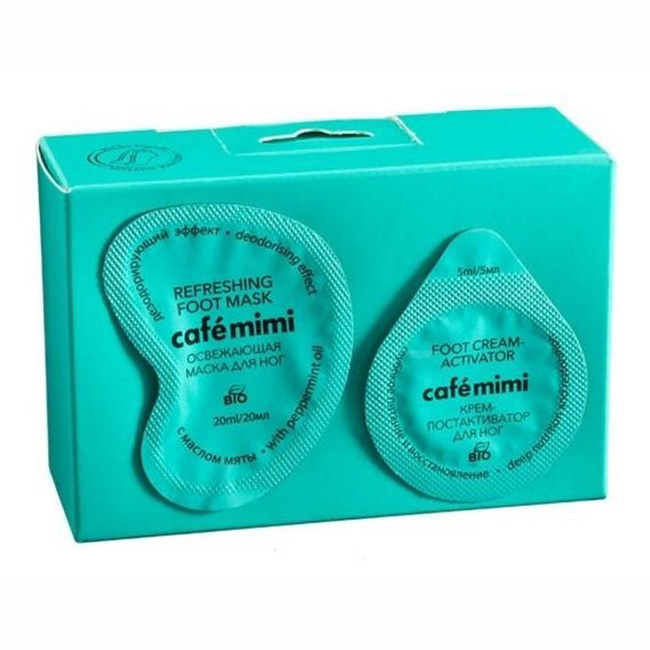 Кафе Красоты le Cafe Mimi Маска для ног Освежающая дезодорирующий эффект 15 ml+постактиватор 5 ml+носочки