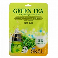 Ekel Тканевая маска для лица Green tea с экстрактом Зеленого чая Выравнивающая тон кожи