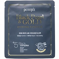 Petitfee  Маска для лица гидрогелевая жемчуг золото Black Pearl & Gold Hydrogel Mask Pack